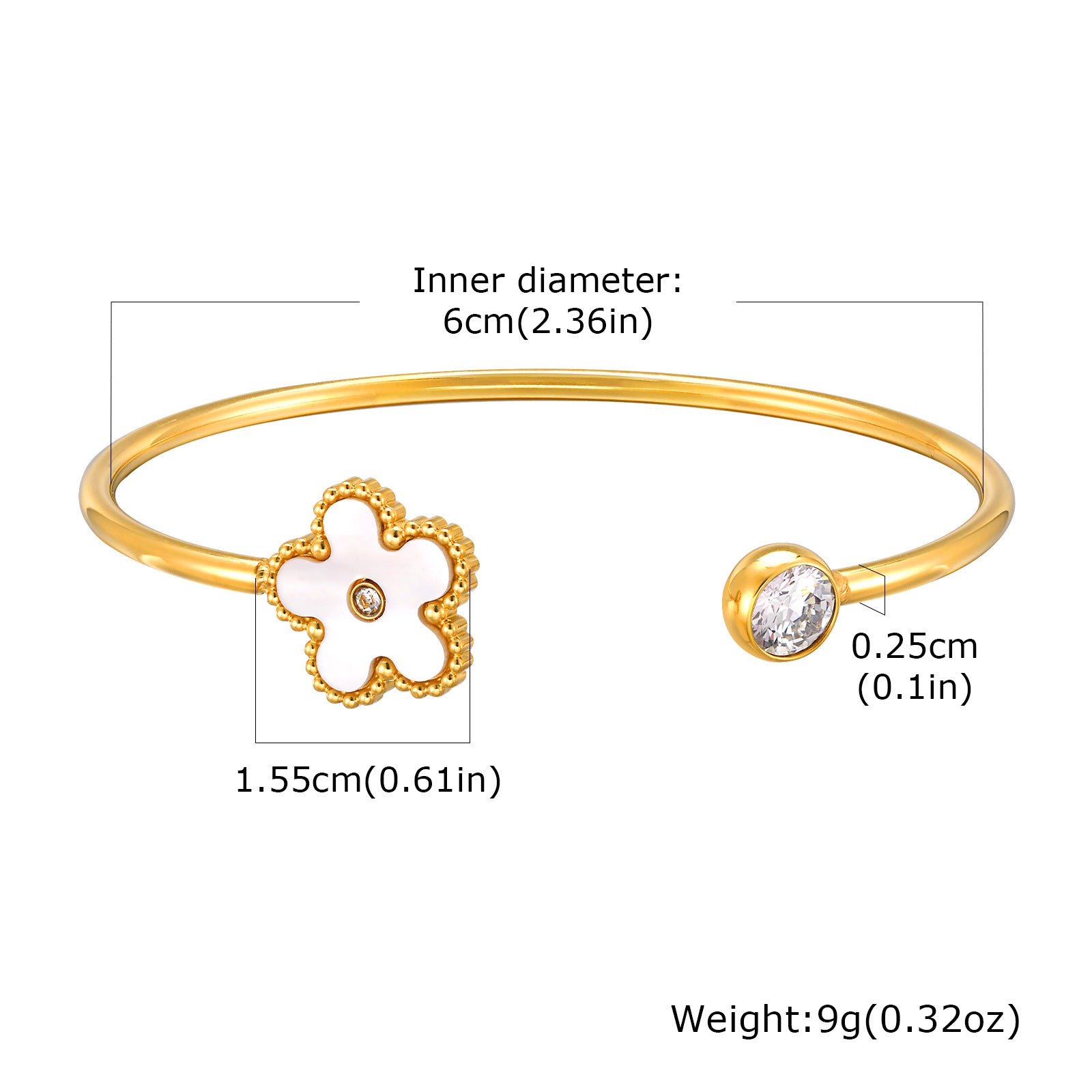 Wholesale Stainless Steel Gold Zircon Bracelet Bangle For Women Everyday Jewelry Accessory For Boutique Resale