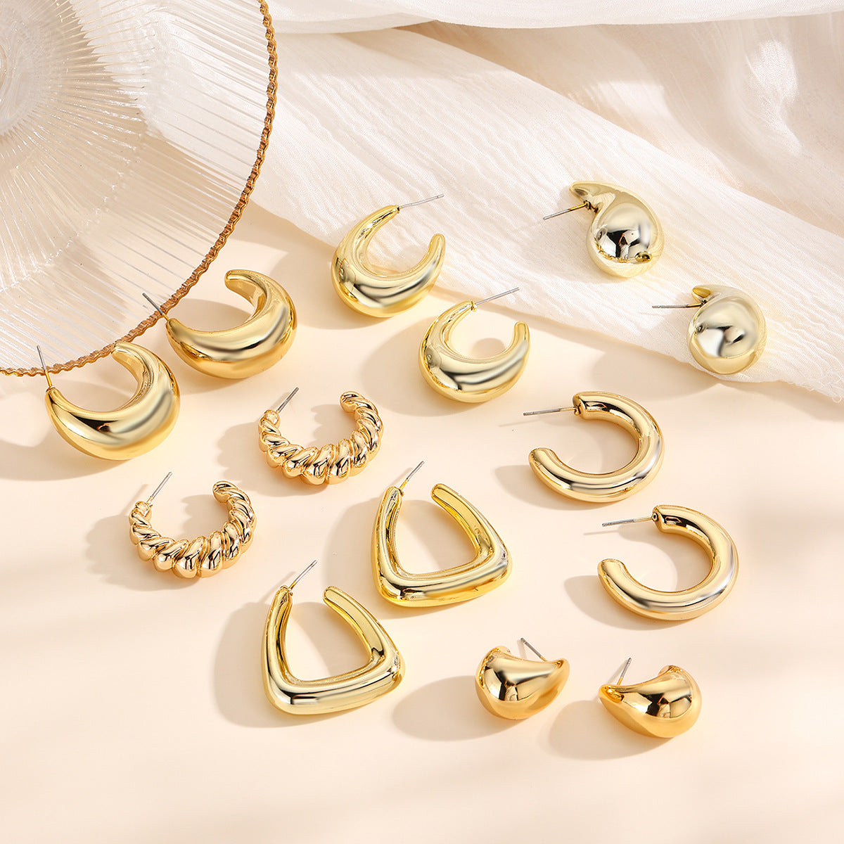 Wholesale  Cute Simple Plastic Drop Earrings Geometric Gloss Earrings