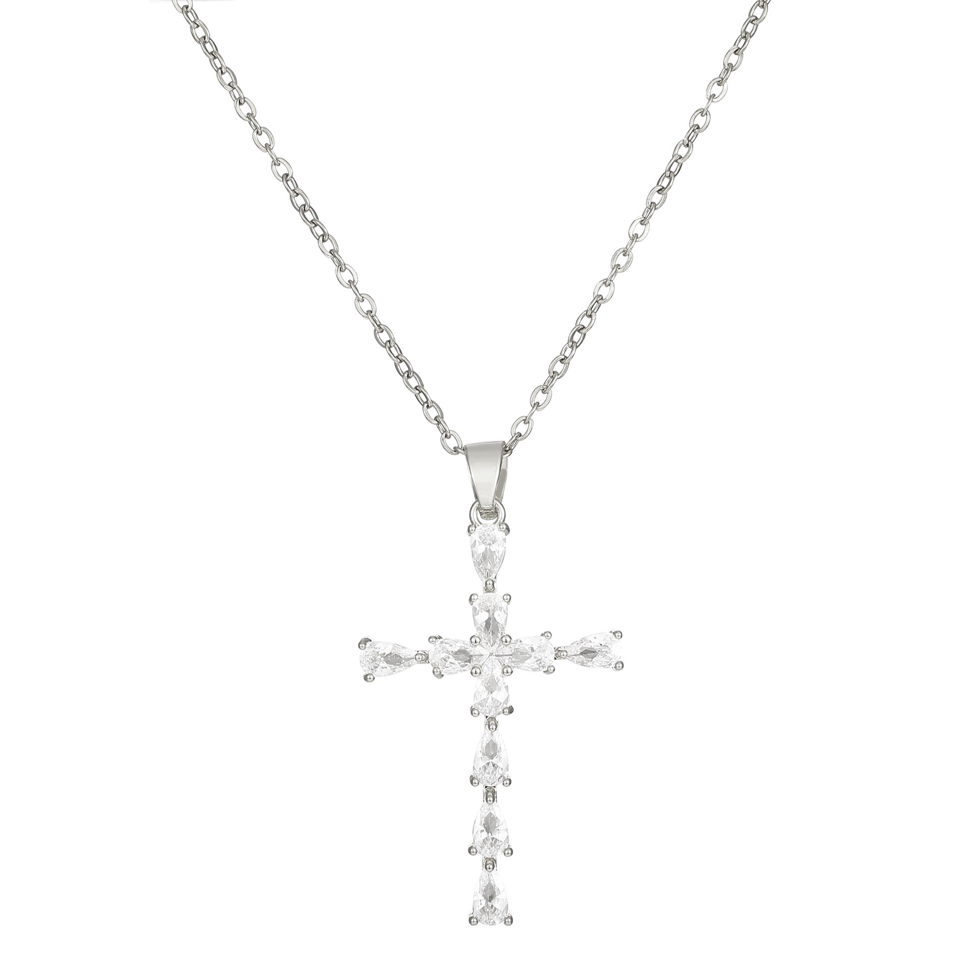 Wholesale Zircon Virgin Cross Necklace ACC-NE-MY004