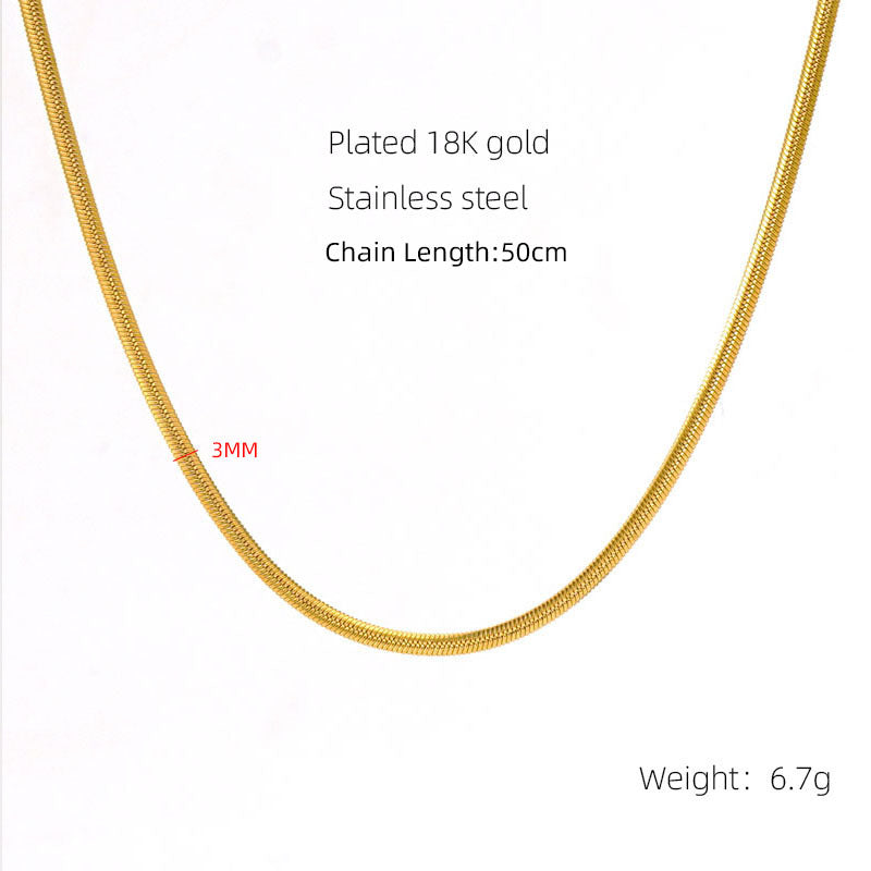 Wholesale 18K stainless steel  square pearl chain necklace