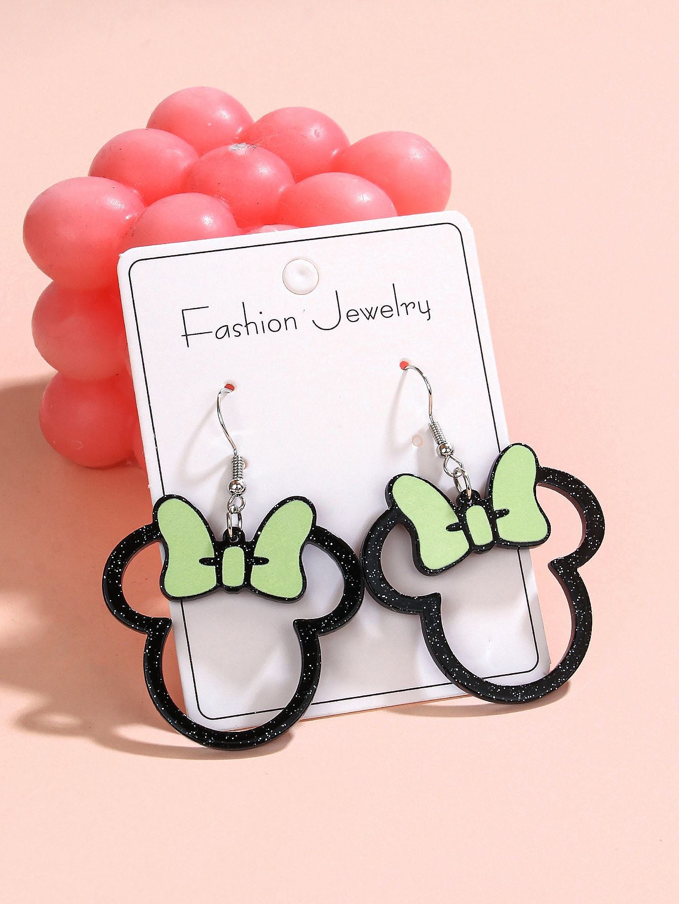 Wholesale Multicolor Bow Hollow Acrylic Earrings