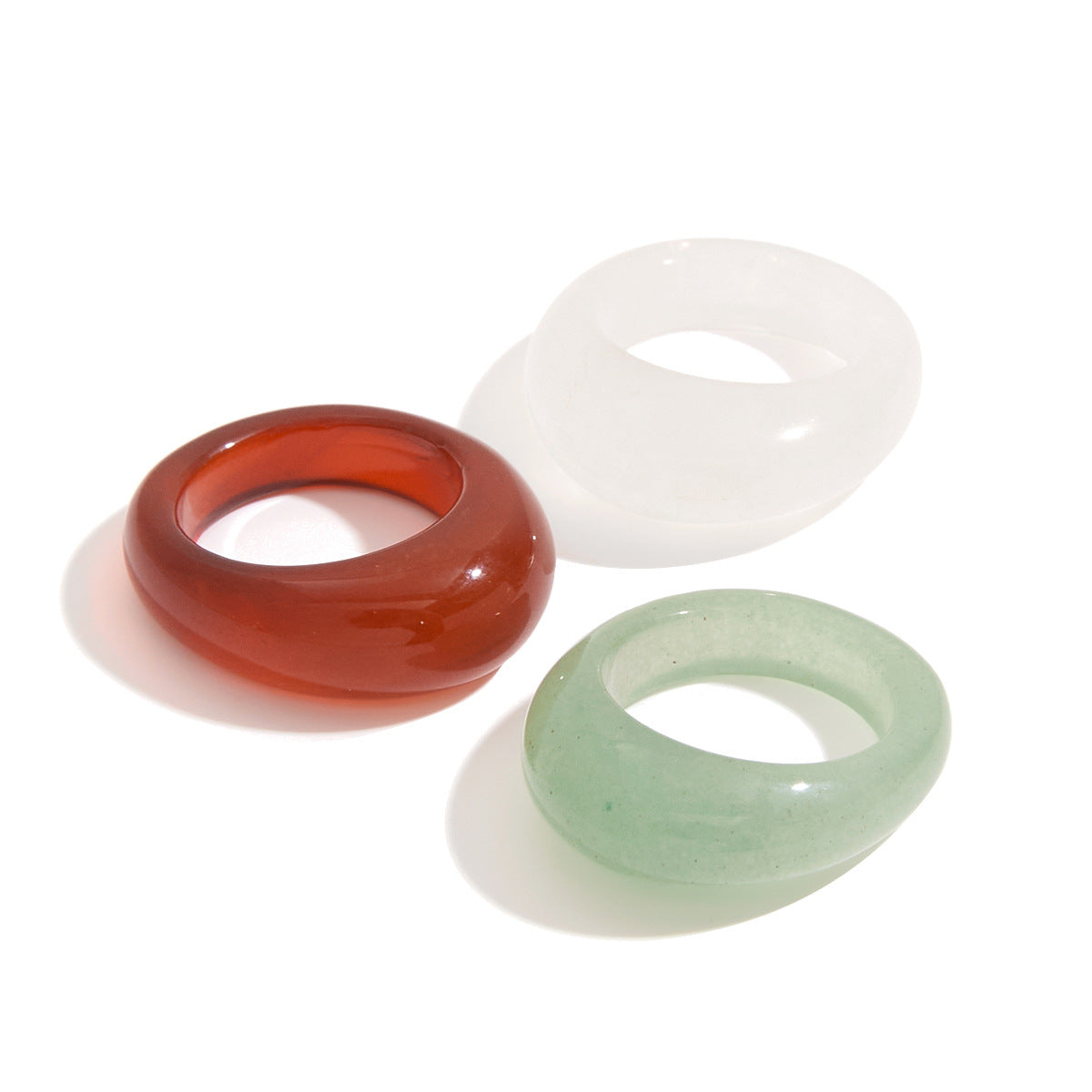 Wholesale Stainless Steel Vintage style green aventurine natural stone ring