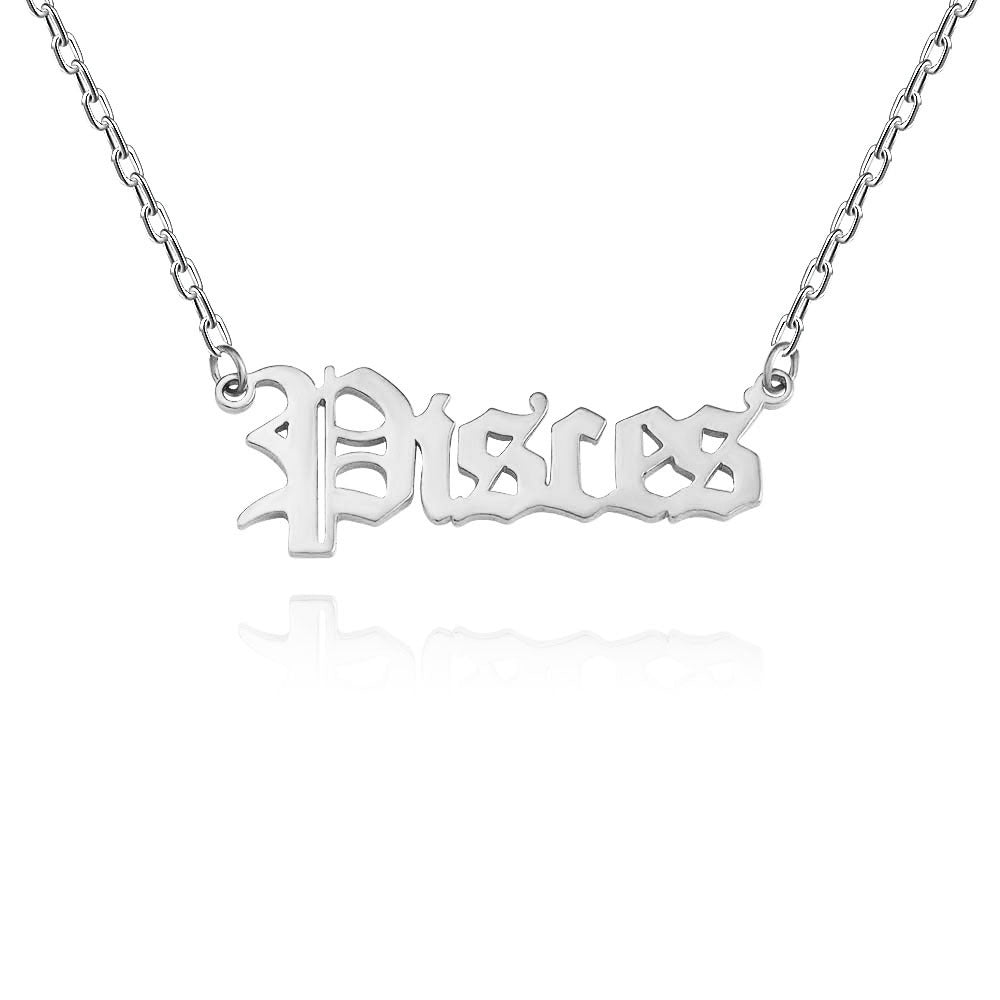 Wholesale Stainless Steel 12 Zodiac Letter Necklace ACC-NE-MiYi004