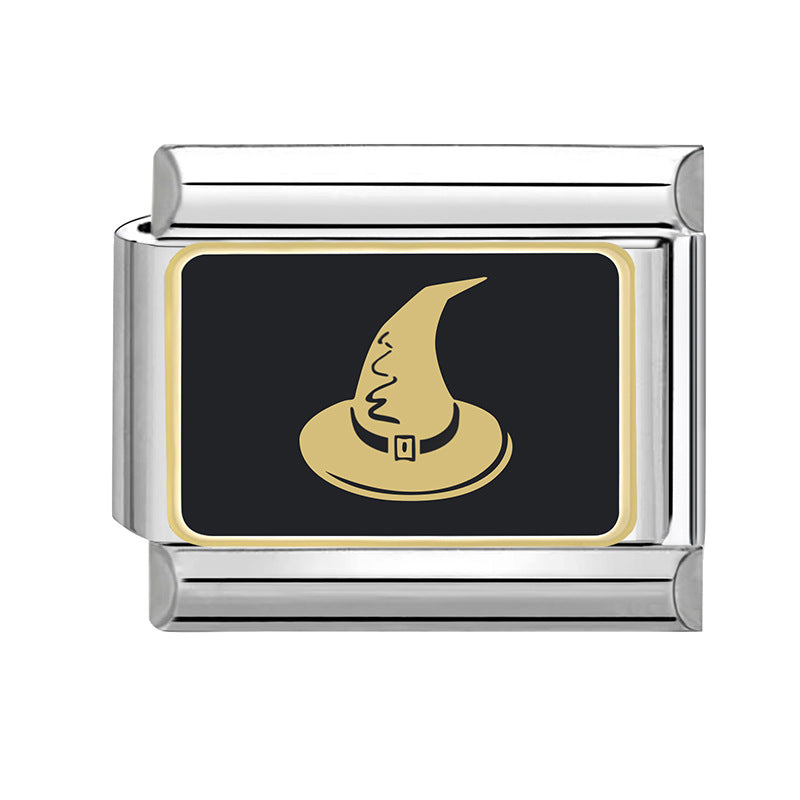 Wholesale Italian Charm Bracelet 9mm DIY Splicing Black Halloween Series Stainless Steel Composable Bracelet