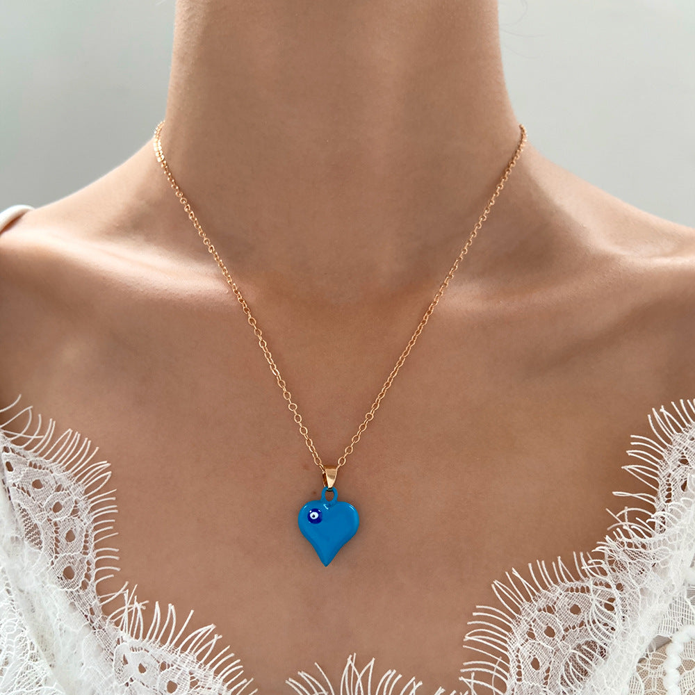 Wholesale Devil's Eye Necklace Creative Blue Eyes Diamond-encrusted Necklace