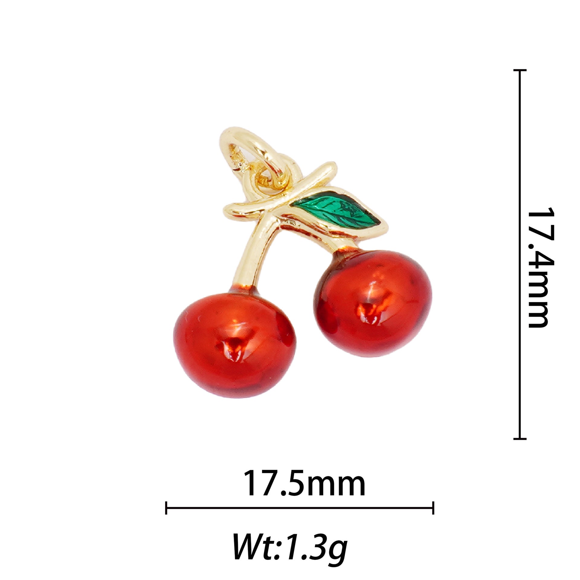 Wholesale 10pcs Cute 18k Copper Fruit DIY Necklace Pendant