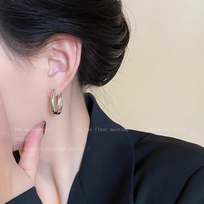 Wholesale Oval plain ring earrings