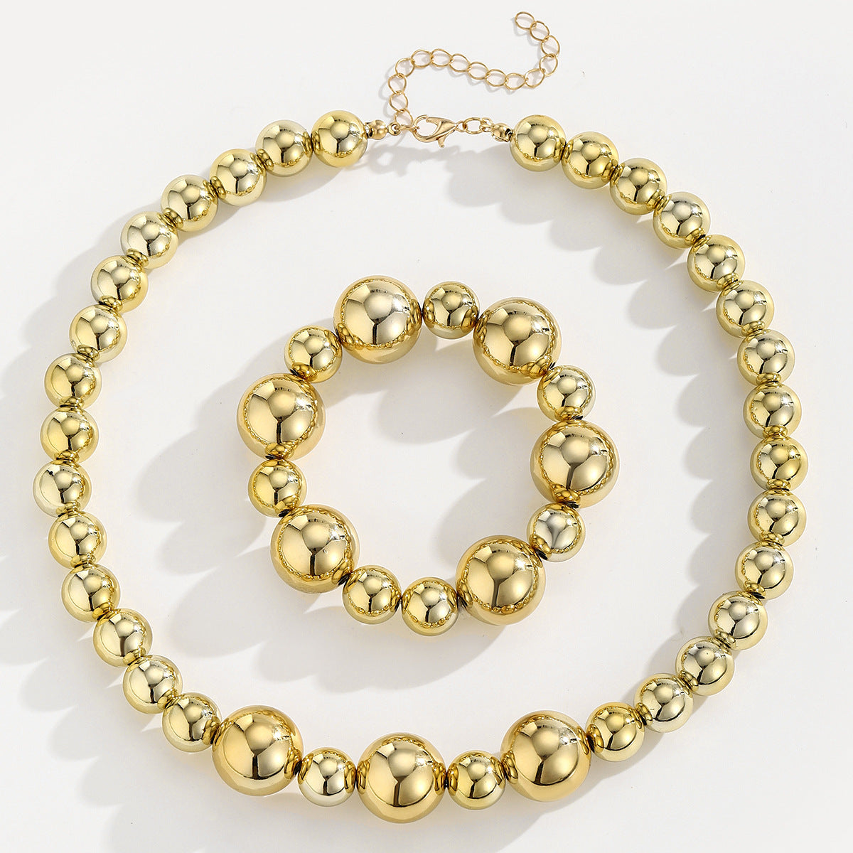 Wholesale Acrylic Geometric Bead Necklace Punk Contrasting Color Women S Collarbone Chain Fashion Jewelry Accessory