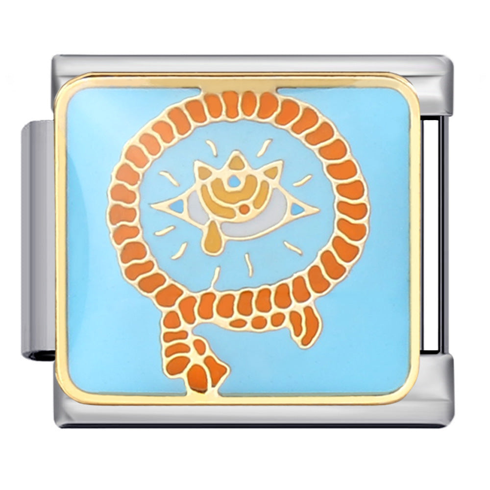 Wholesale Italian modular devil' s eye titanium steel welding dripping DIY   bracelet