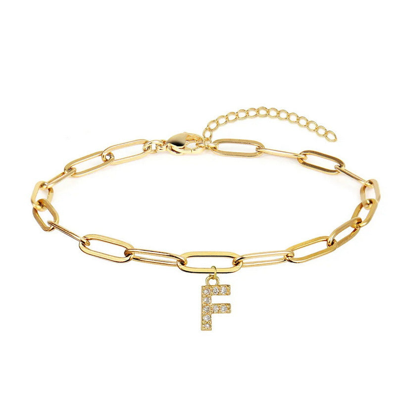 Wholesale 26 Letters Diamond Alloy Bracelet ACC-BT-YingHao003