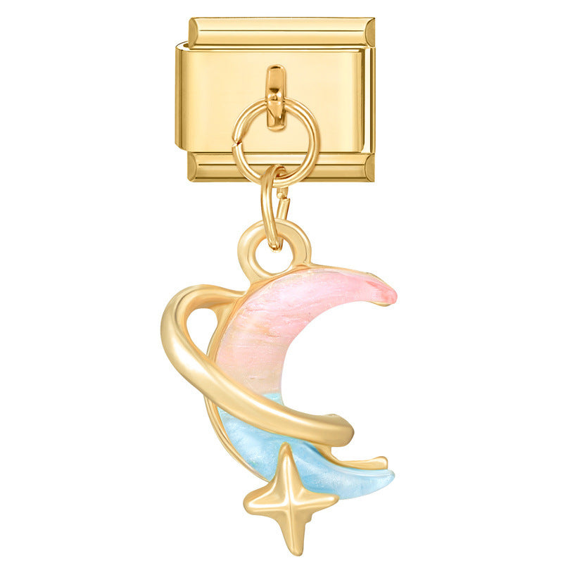 Wholesale Italian Charm Bracelet 9mm DIY Splicing Removable Stainless Steel Gold Base Pendant Composable Bracelet