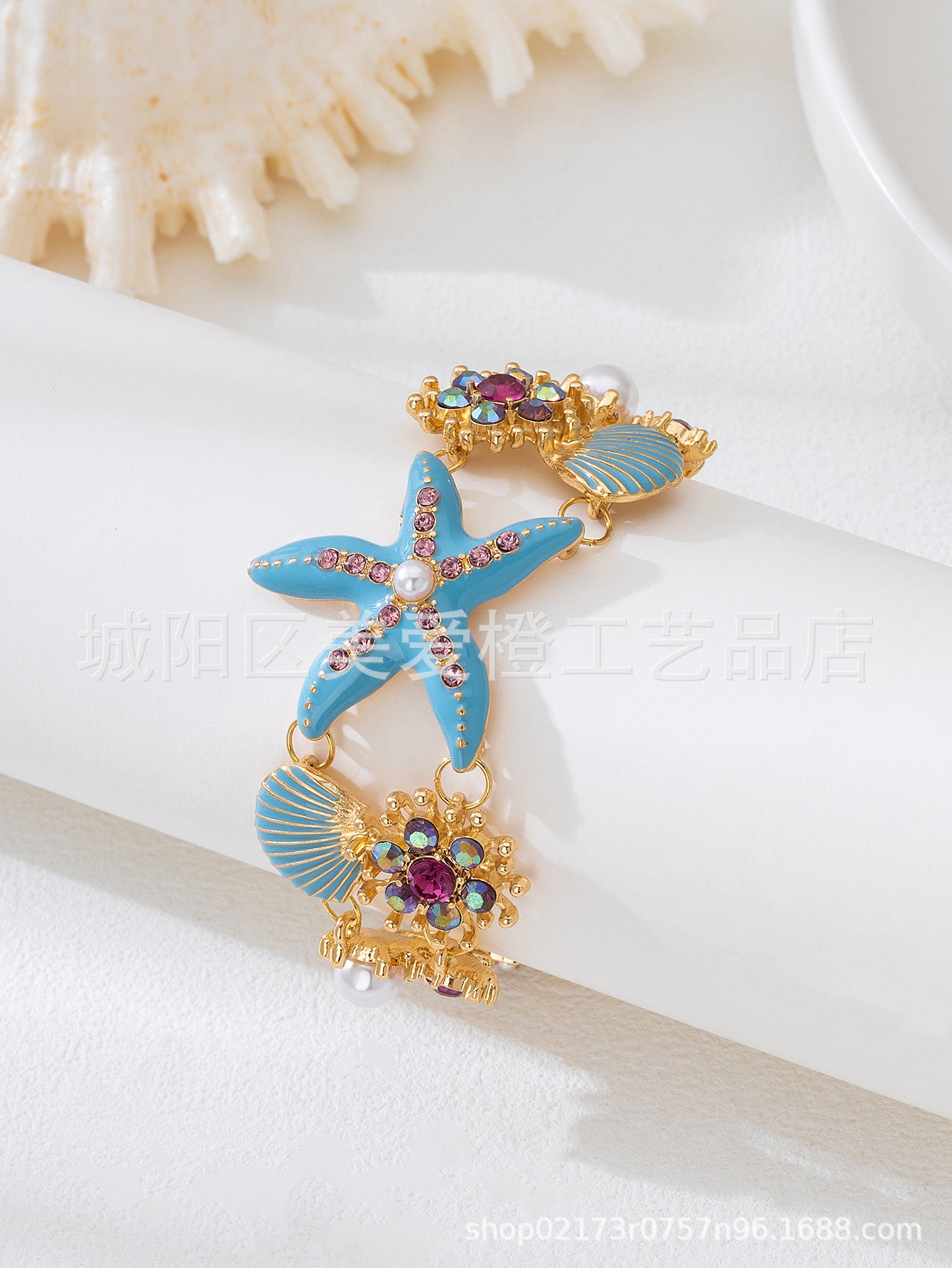 Wholesale Beach Vacation Style Ocean Starfish Shell Bracelet Women' s Bohemian Style Jewelry