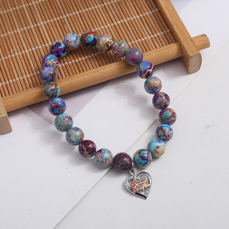 Wholesale Colorful Emperor Stone Bracelet Love Pendant Bracelet Heart Bracelets ACC-BT-Yima010