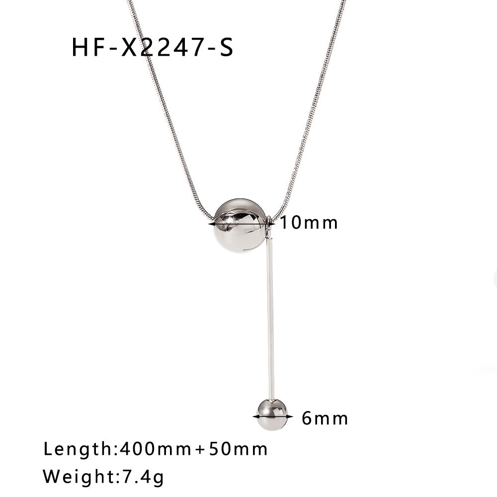 Wholesale spherical pendant necklace clavicle chain stainless steel 18K gold-plated necklace