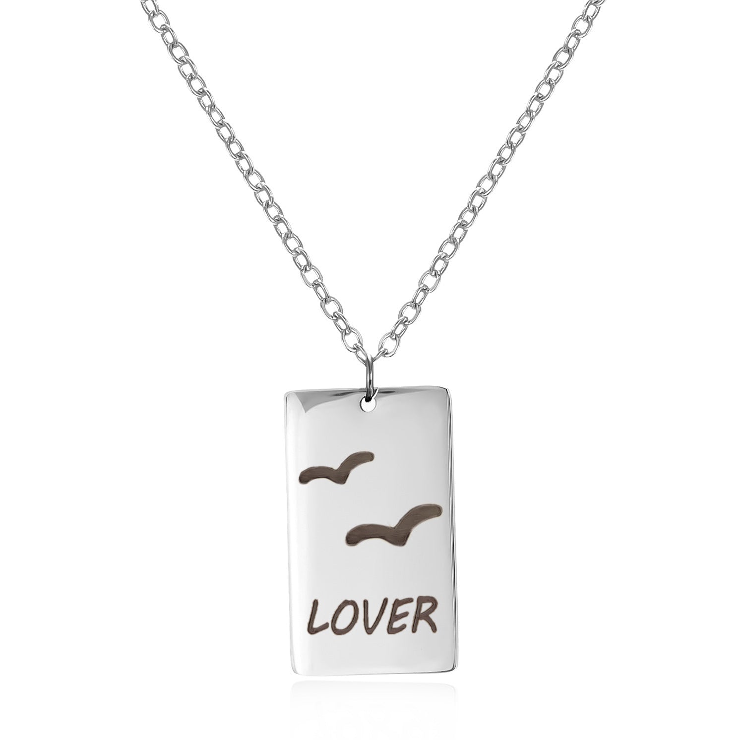 Wholesale square letter titanium steel necklace