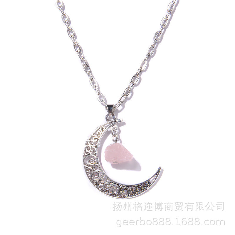 Wholesal women's alloy moon pendant fashion necklace