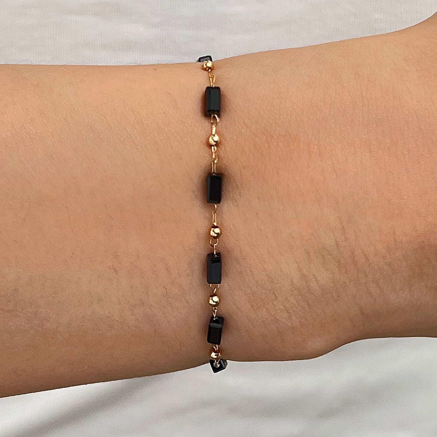 Wholesale Retro Turquoise Stone Beaded Bracelet Handmade 304 Stainless Steel Gold Tone Layered Stacking Jewelry For Women Fashion Accessory Gift