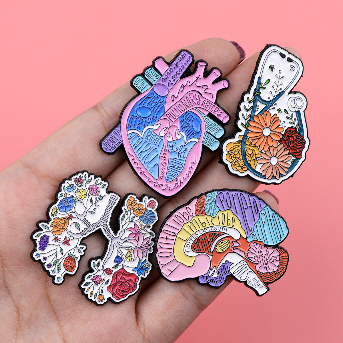 Wholesale Human Organ Lung Doctor Brooch