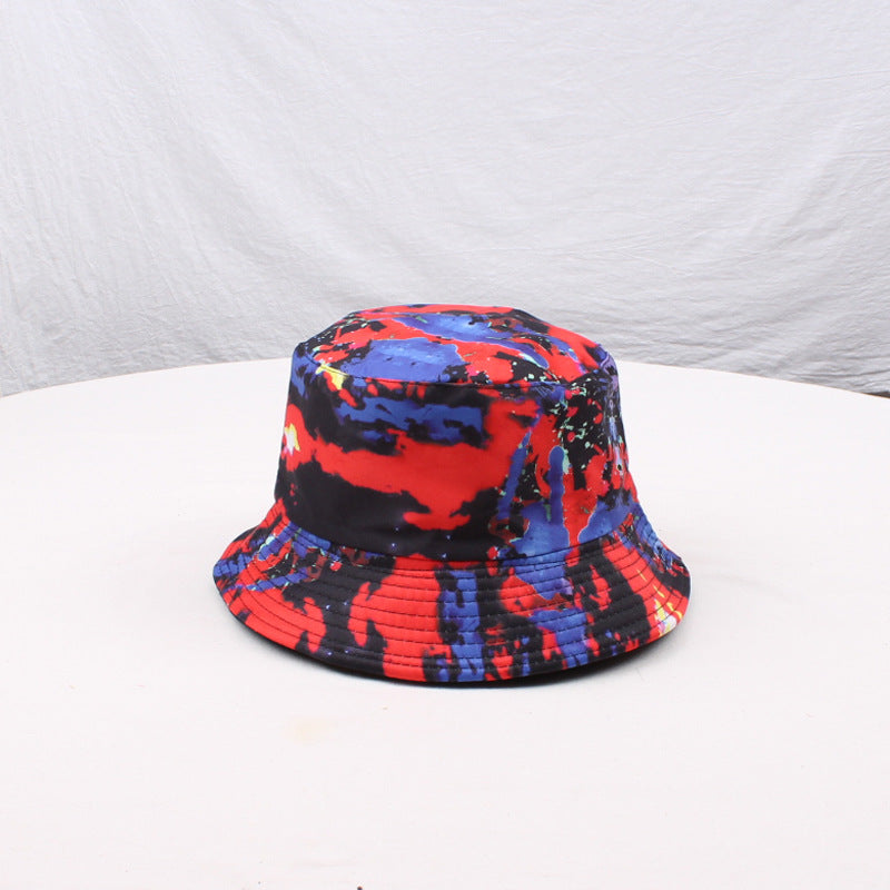 Wholesale Double-sided tie-dyed fisherman hat  3D color printing  hat