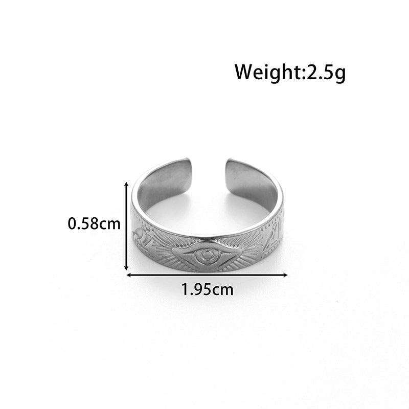 Wholesale  light luxury   titanium steel butterfly flower  opening adjustable ring