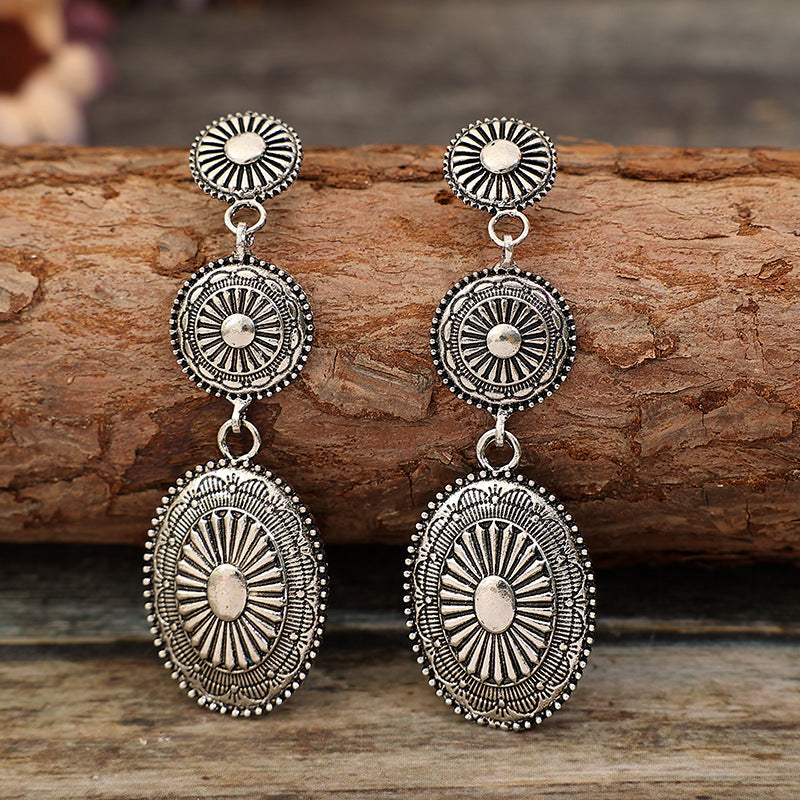 Wholesale Cross-border new retro Bohemian ethnic style pumpkin pattern earrings