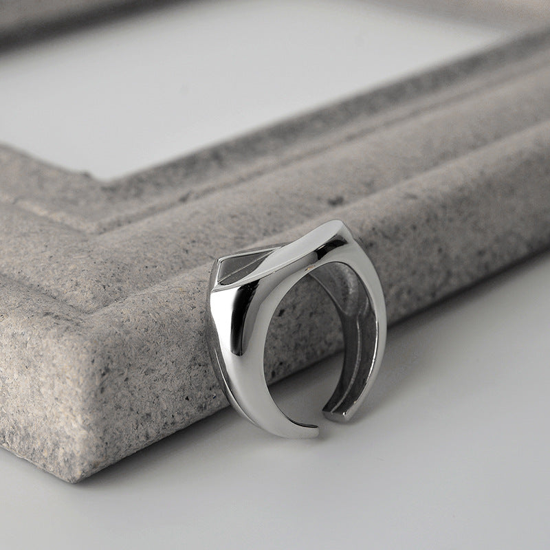 Wholesale Sterling Silver S925 Polished Geometric Oval Rings ACC-RS-YWE010