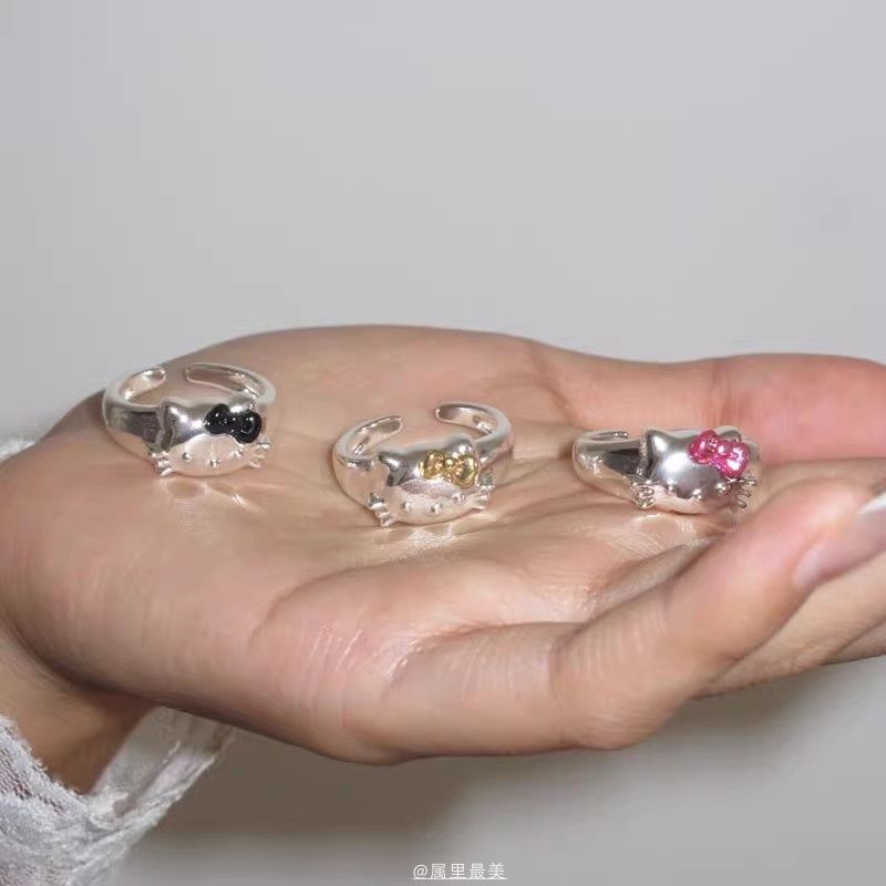 Wholesale Cute Cat Bow Index Finger Ring