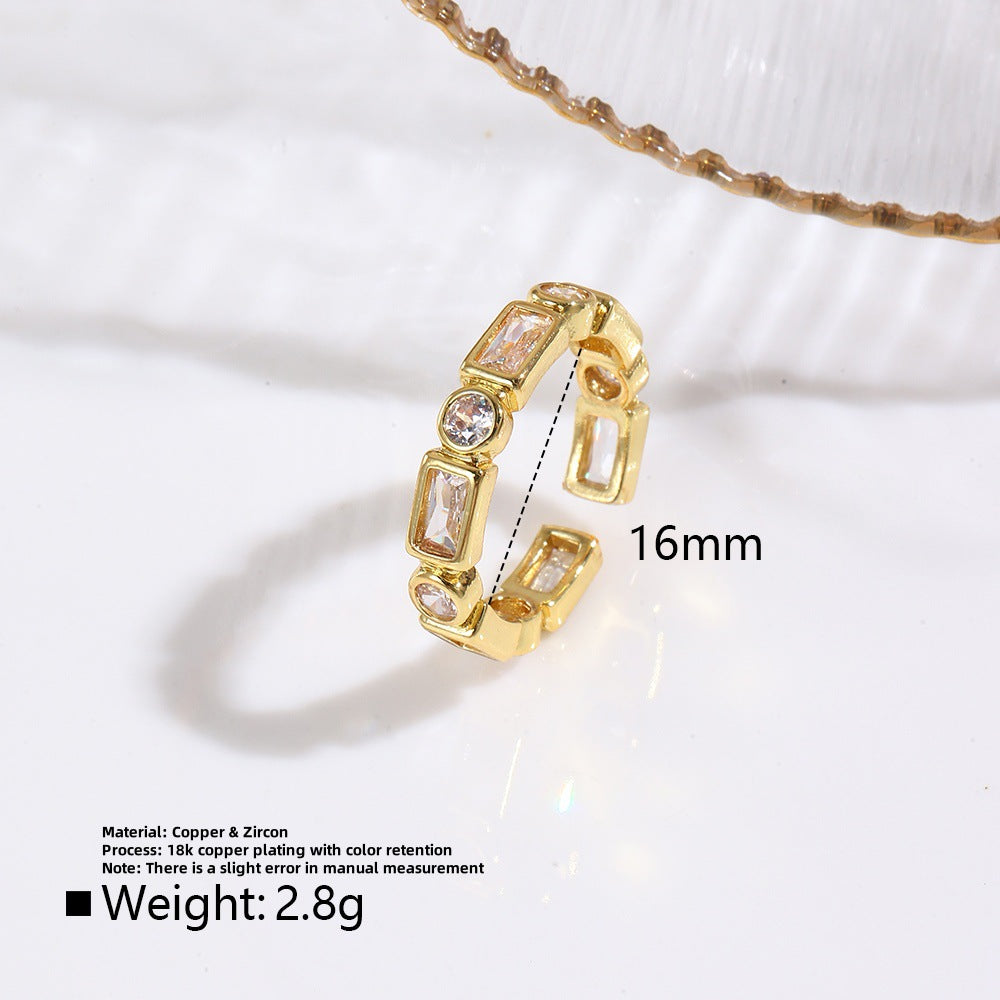 Wholesale Butterfly copper plated 18k geometric ladder adjustable ring