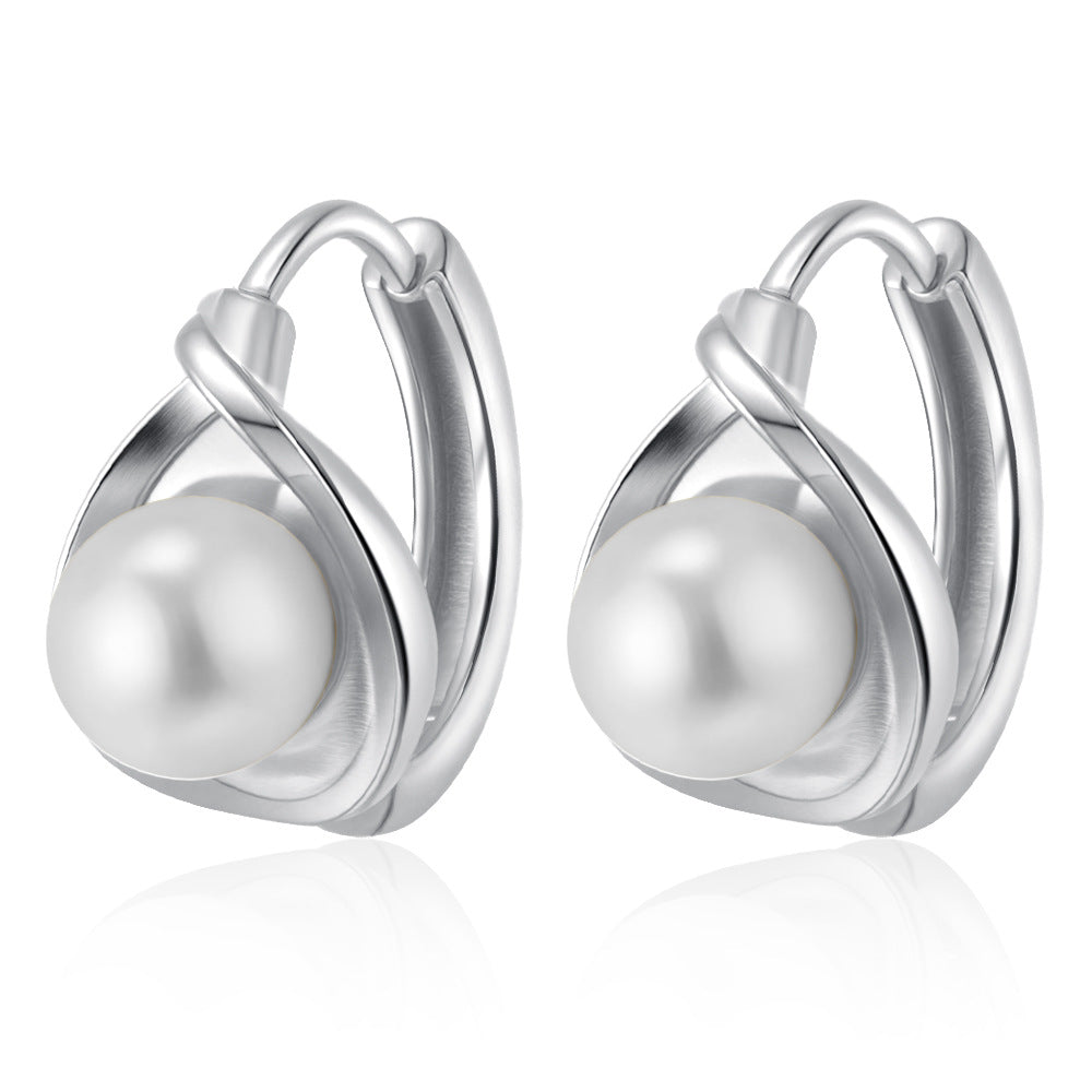 Wholesale Zircon Earrings Stainless Steel 18K Plated Trendy Jewelry Accessory for Women
