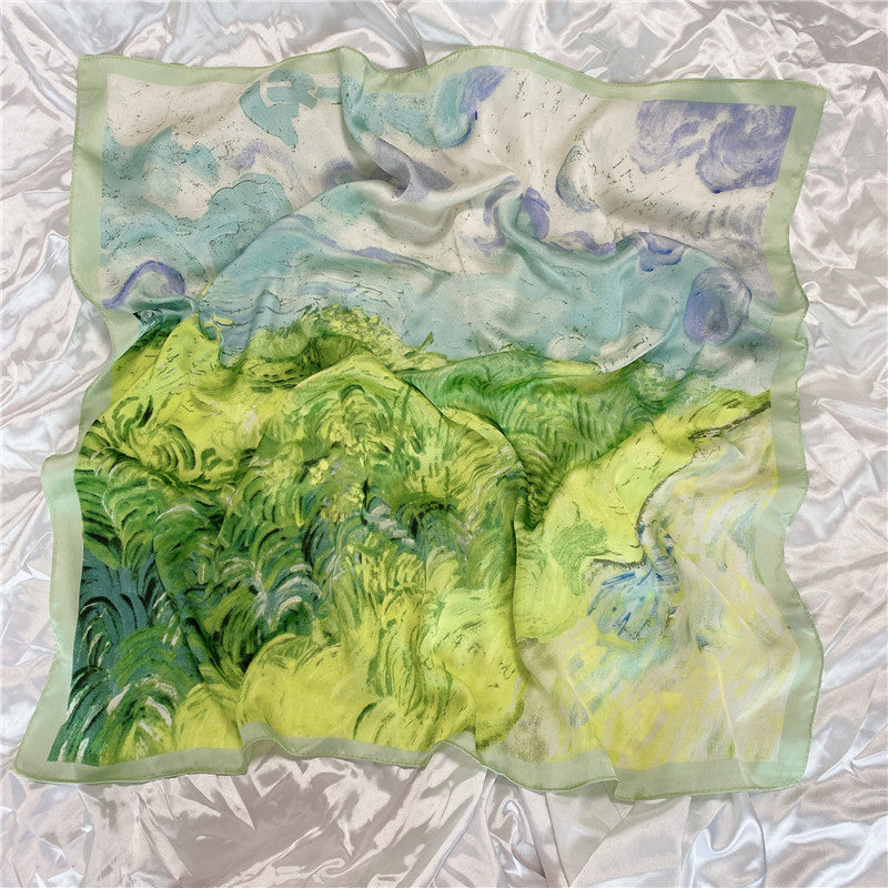 Wholesale Hangzhou Silk Spring Autumn f Women' s Shawl f 70cm Square f Gift Silk