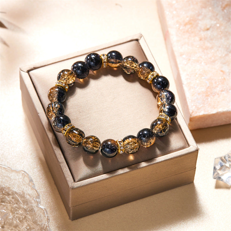 Wholesale colorful transparent glass flower beads bracelet