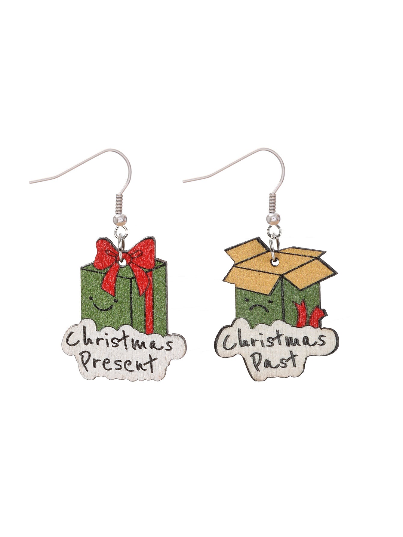 Wholesale Christmas Party Cute Snowman Christmas Tree Cartoon Wooden Earrings