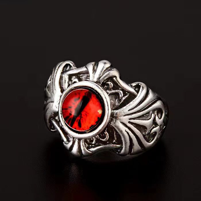 Wholesale Electroplated Metal Eye Ring Edgy Punk Devil Eye Design Jewelry Accessory for Men
