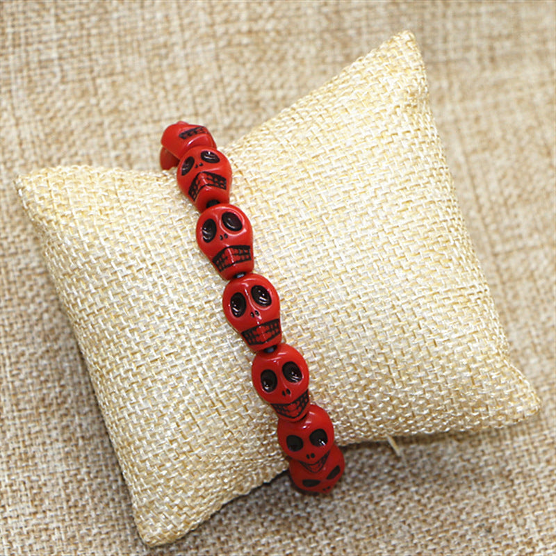 Wholesale Acrylic Punk Beaded Skull Bracelets
