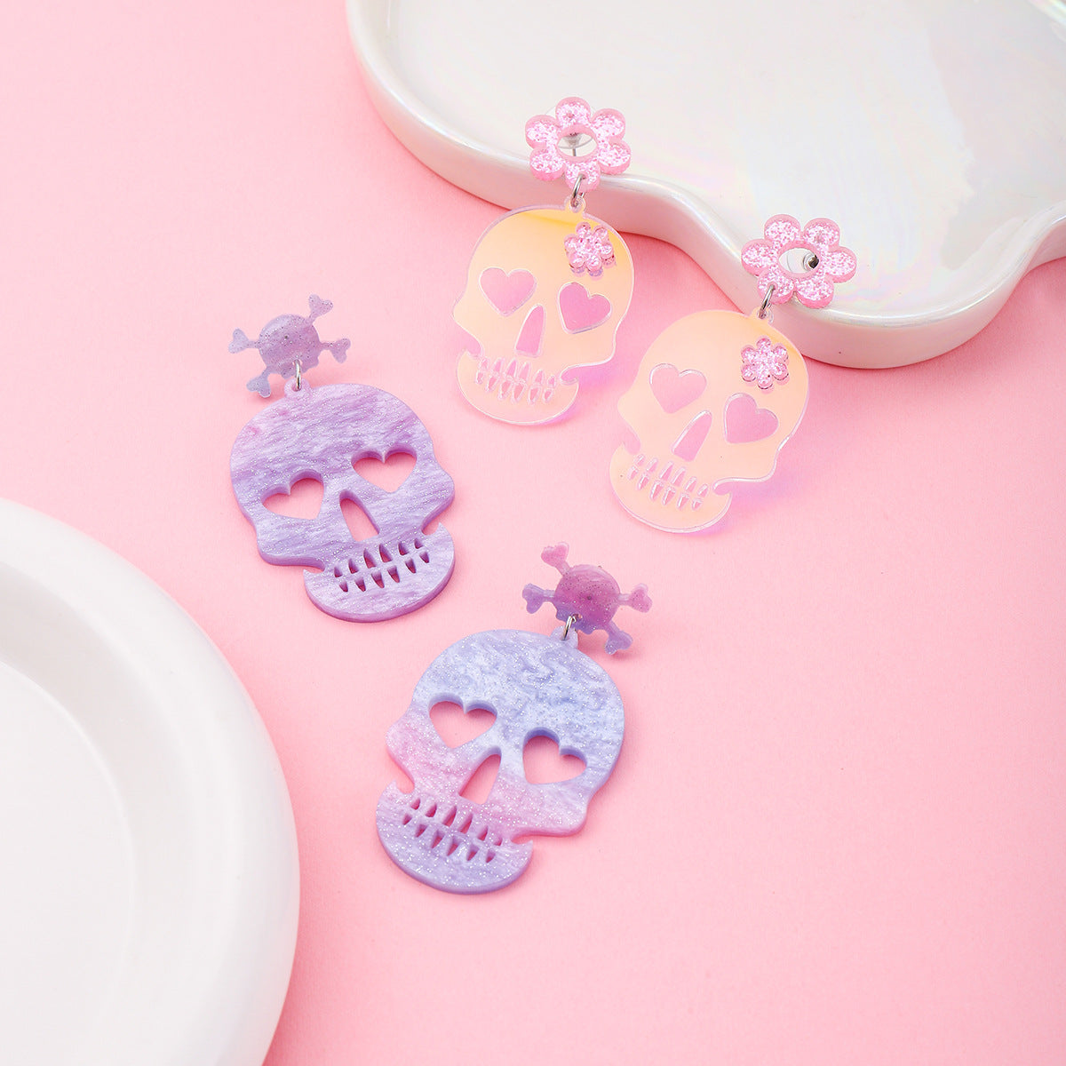 Wholesale Flower Ghost Earrings Cute Halloween Acrylic Earrings