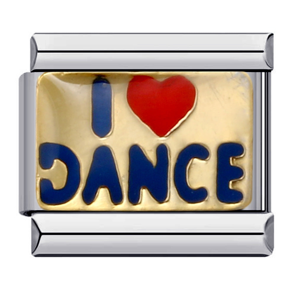 Wholesale  Italian Charm Bracelet Welded Gold Plated Oil Drop DIY ElasticStainless Steel Composable Bracelet