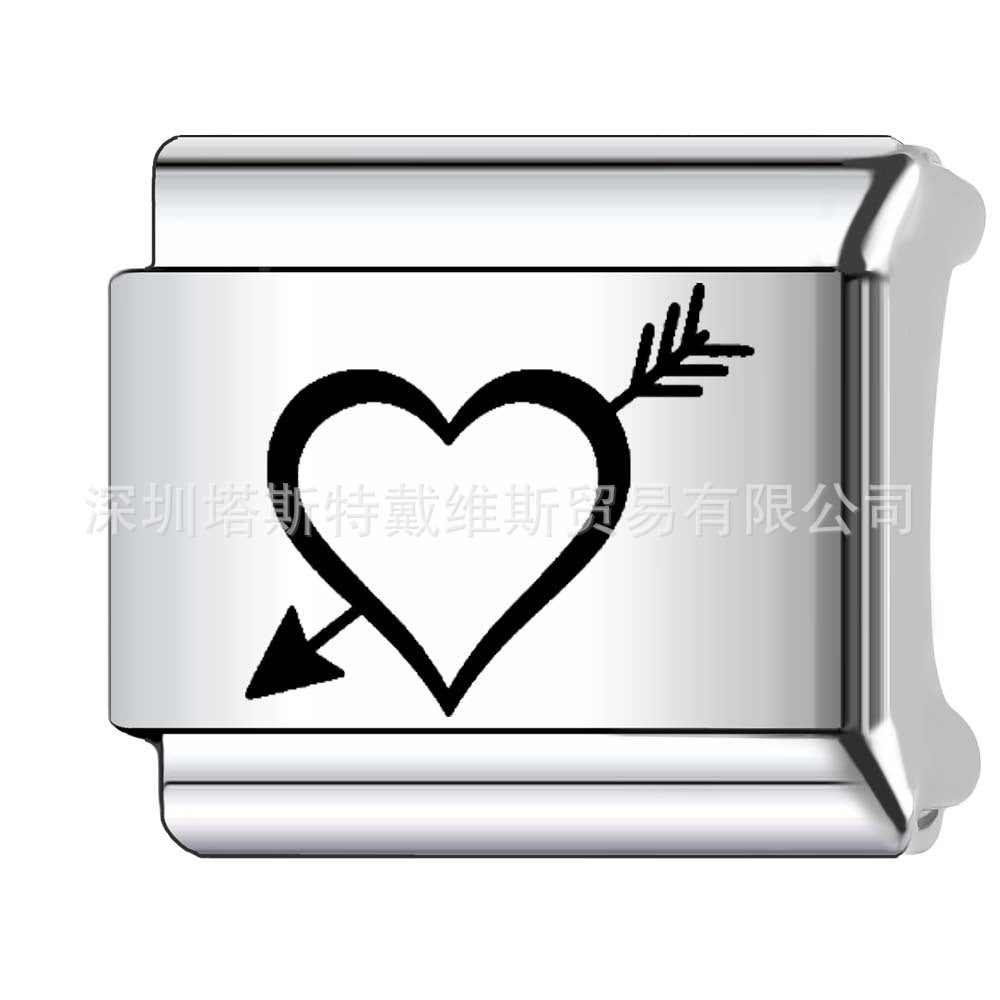 Wholesale 9mm Italian Charm Starter Bracelets DIY square Single Section Creative Stainless Steel Composable Bracelet
