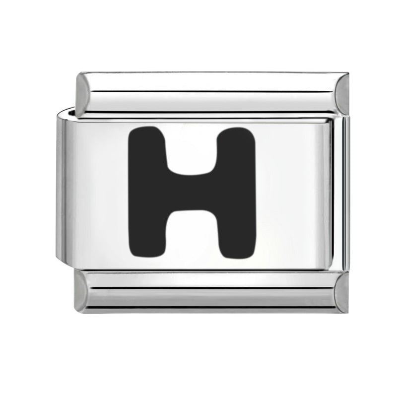 Wholesale Italian modular bracelet 9mm DIY splicing detachable letters titanium steel combinable bracelet