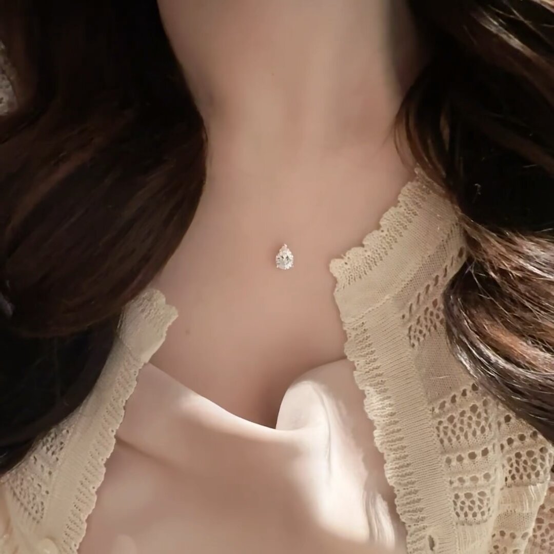 Wholesale Minimalist Style Crystal Zircon Pearl Pendant Fish Line Necklace Women' s Accessible Luxury Versatile Elegant Trendyy Neck Chain Clavicle Chain