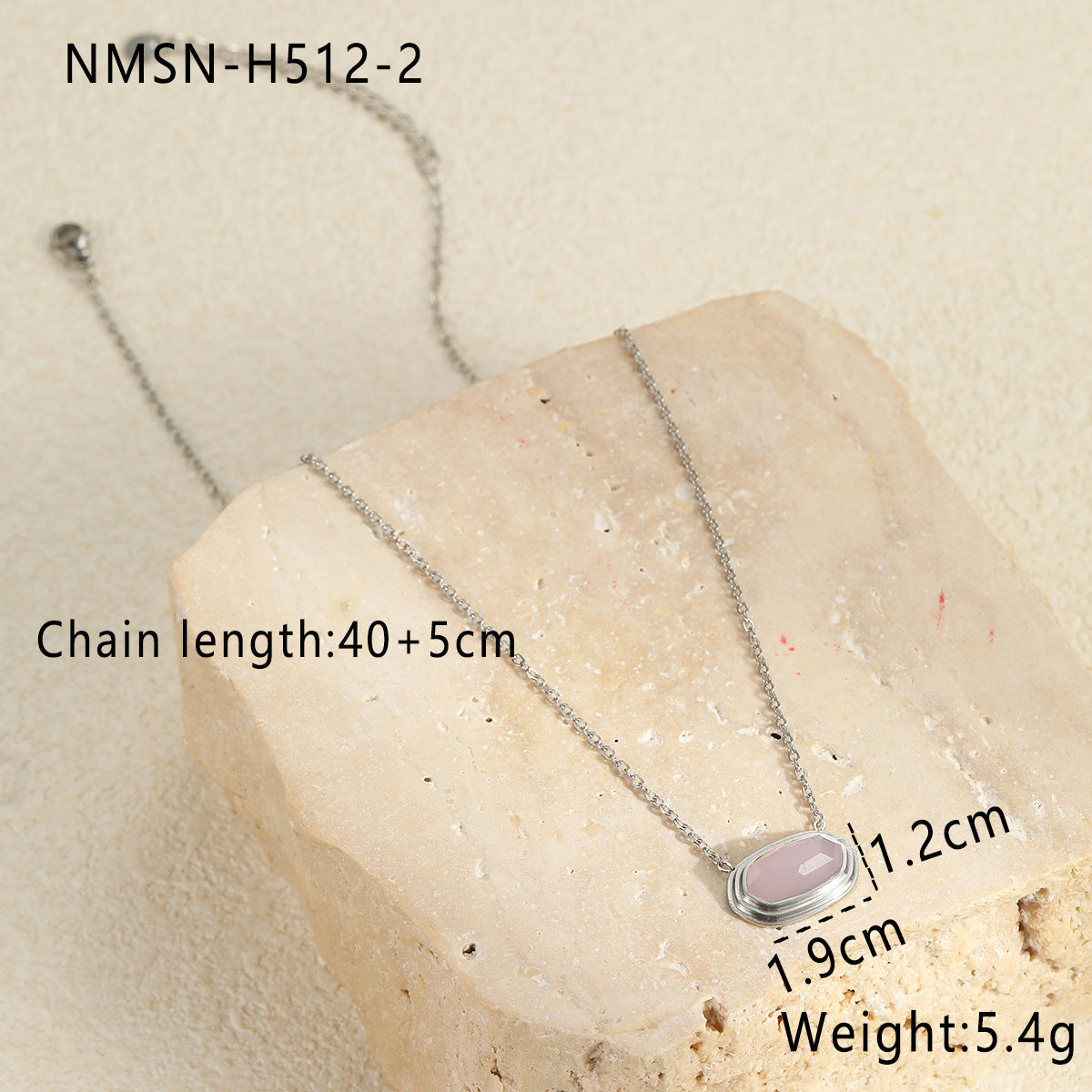 Wholesale  geometric black agate inlaid necklace pendant stainless steel 18K gold plated clavicle chain