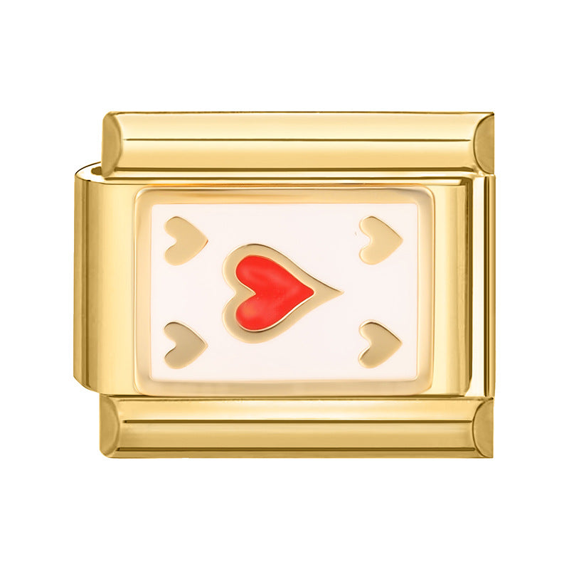 Wholesale Italian Charm Bracelet 9mm DIY Splicing Gold Creative Pattern Stainless Steel Composable Bracelet