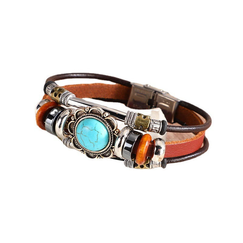 Wholesale Bohemian Turquoise Alloy Bracelet ACC-BT-Luany001