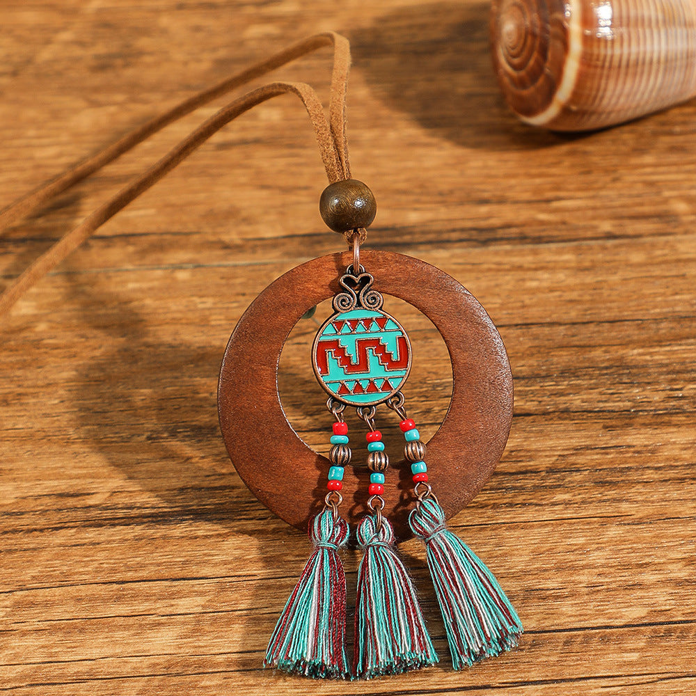 Wholesale Retro Ethnic Style Flower Shell Hollow Necklace Jewelry Accessory for Gift Boutique Resale