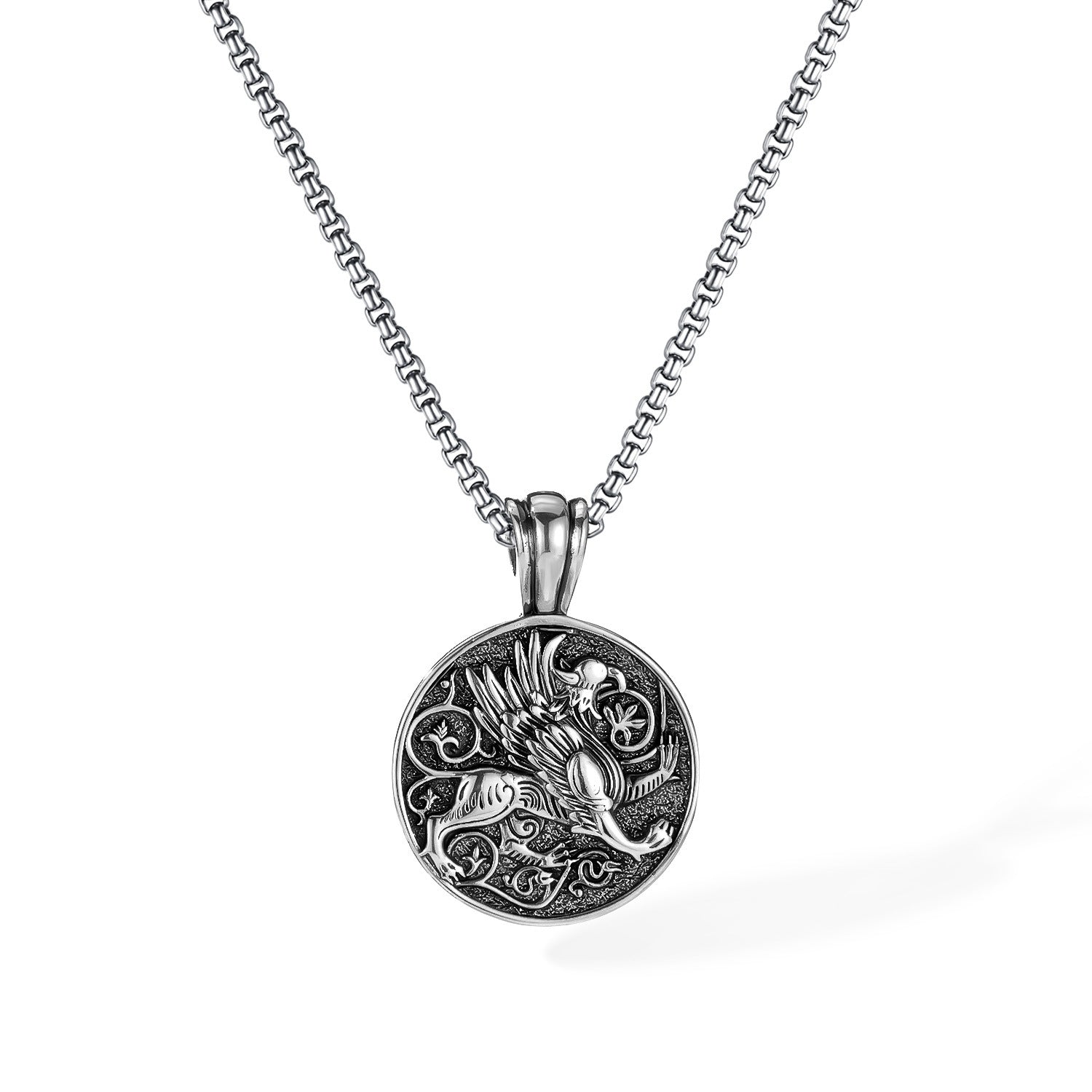 Wholesale Titanium Steel Greek Mythology Griffin Amulet Pendant  Necklace