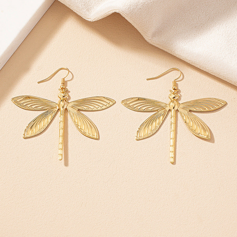 Wholesale Trendy Dragonfly Earrings For Women Alloy Animal Earrings Fashion Jewelry Accessory Boutique Resale