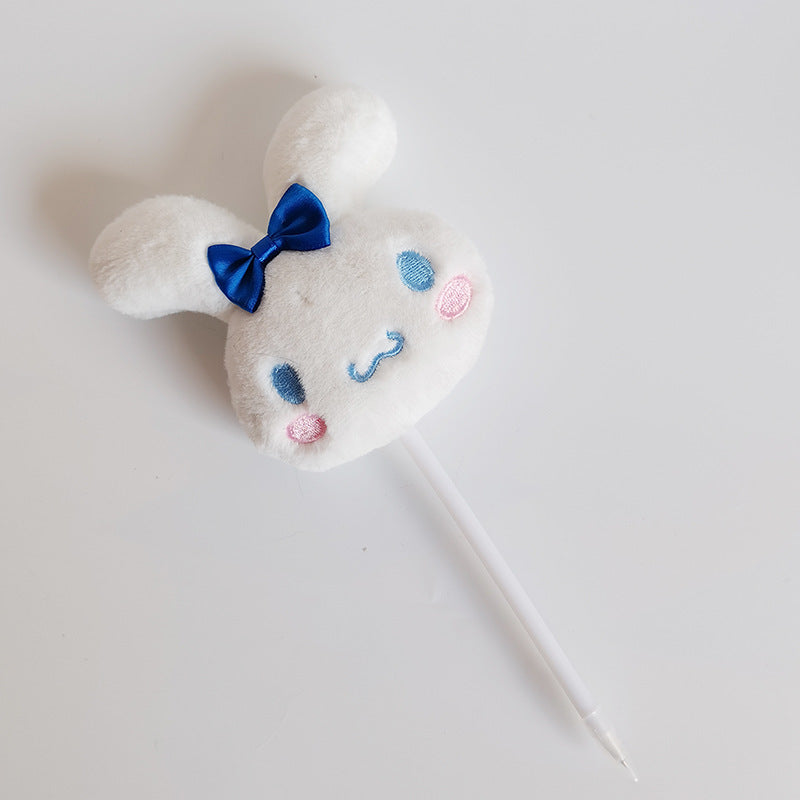 Wholesale creative cartoon plush rabbit head ballpoint pen