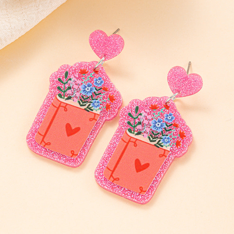 Wholesale Back To School Season Student Book Earrings Acrylic Earrings ACC-ES-Jiay007