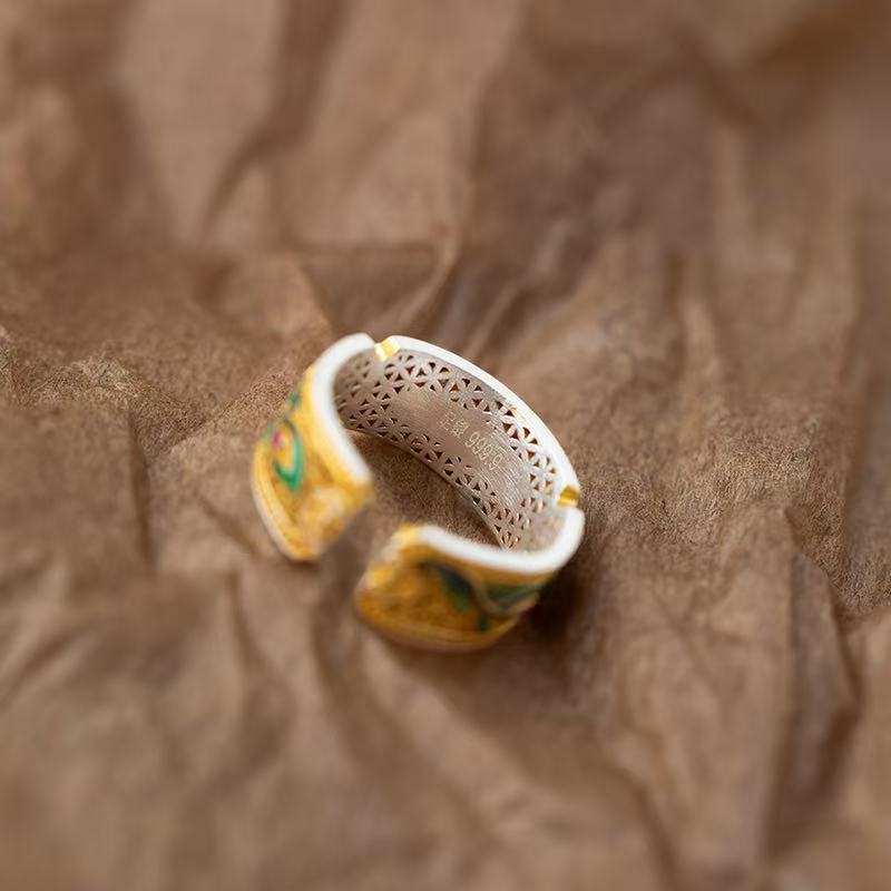 Wholesale  Light Luxury Niche Open Sterling Silver Ring