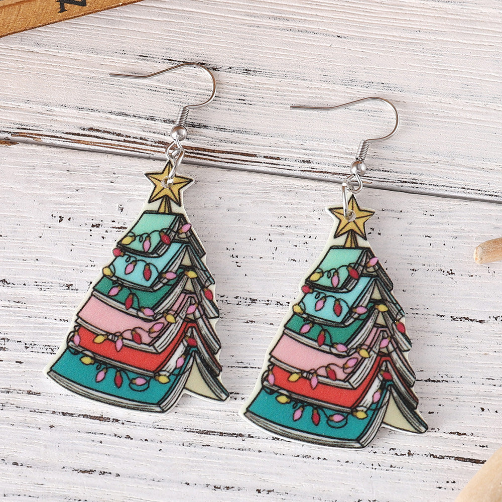 Wholesale Christmas Book Teacher's Day Acrylic Earrings ACC-ES-ChuLian025