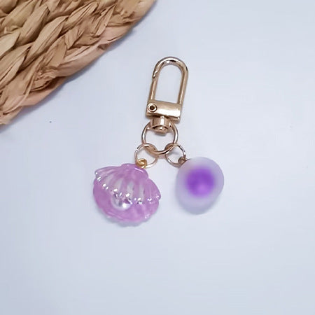 Wholesale Acrylic Colored Shell Keychain Bags and Pendants ACC-KC-HuiMei014